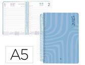 Agendas Espiral Syros A5 2025 dia pagina simples espiral cor gelo papel 60gr.