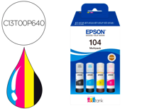 Tinteiros Original epson /104, pack 4 tinteiros (bk / c / m / y)/ecotank et-2710 / et-2711 / et-2712 / et-2714 / et-2715/ET-2820