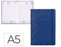 Liderpapel Agendas encadernada liderpapel efira A5 2025 dia pagina cor azul papel 70 gr