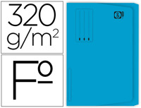 Classificador gio em cartolina folio pocket azul com bolsa e aba